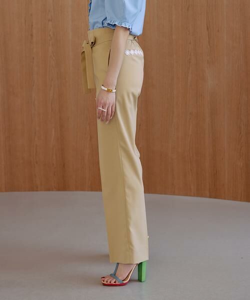 Maglie le cassetto / マーリエ ル カセット その他パンツ | 《大きいサイズ》フラワーレース美シルエットストレートパンツ《M Maglie le cassetto×冨張愛》 | 詳細11