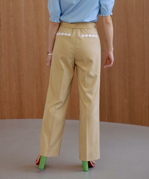 Maglie le cassetto / マーリエ ル カセット その他パンツ | 《大きいサイズ》フラワーレース美シルエットストレートパンツ《M Maglie le cassetto×冨張愛》 | 詳細12