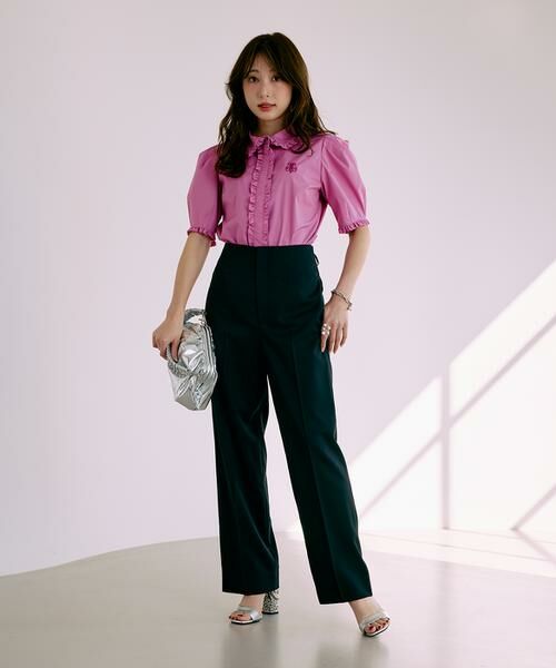 Maglie le cassetto / マーリエ ル カセット その他パンツ | 《大きいサイズ》フラワーレース美シルエットストレートパンツ《M Maglie le cassetto×冨張愛》 | 詳細8