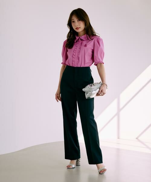 Maglie le cassetto / マーリエ ル カセット その他パンツ | 《大きいサイズ》フラワーレース美シルエットストレートパンツ《M Maglie le cassetto×冨張愛》 | 詳細9