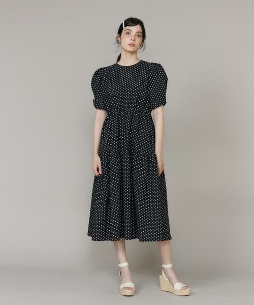 Maglie le cassetto / マーリエ ル カセット ミニ丈・ひざ丈ワンピース | 《大きいサイズ》ドットティアードワンピース | 詳細2