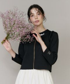 Maglie le cassetto / マーリエ ル カセット カーディガン・ボレロ | ロゴ刺繍ジップカーディガン