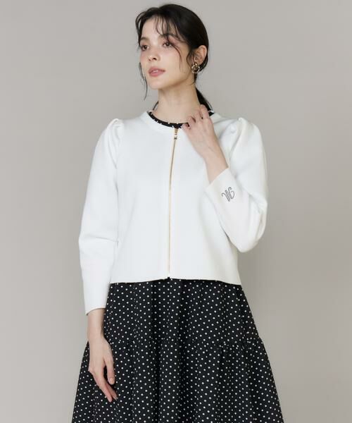 Maglie le cassetto / マーリエ ル カセット カーディガン・ボレロ | ロゴ刺繍ジップカーディガン | 詳細12
