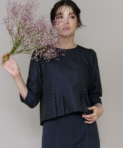 Maglie le cassetto / マーリエ ル カセット シャツ・ブラウス | ラメドットジャガードブラウス（ネイビー）