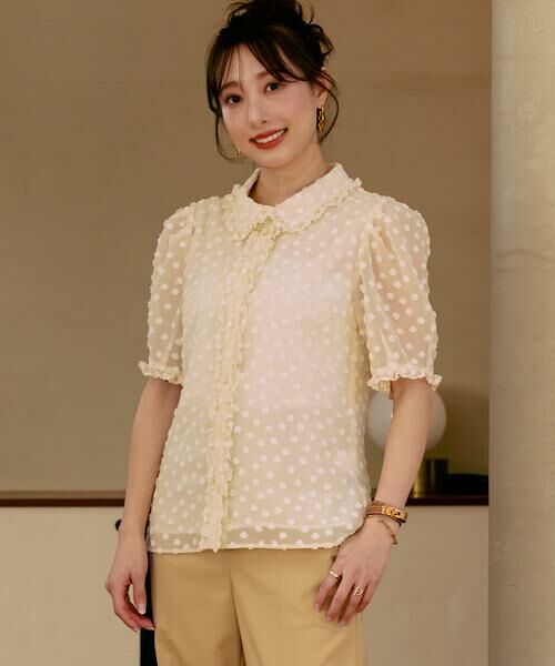 Maglie le cassetto / マーリエ ル カセット シャツ・ブラウス | 《M Maglie le cassetto×冨張愛》華やぎフリルカラードットジャガードブラウス | 詳細6