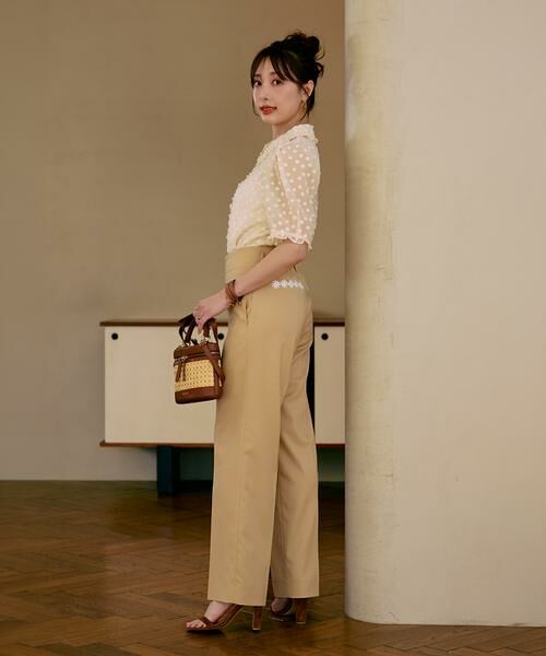 Maglie le cassetto / マーリエ ル カセット シャツ・ブラウス | 《大きいサイズ》華やぎフリルカラードットジャガードブラウス《M Maglie le cassetto×冨張愛》 | 詳細5