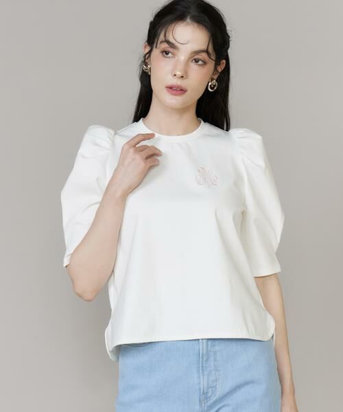 Maglie le cassetto / マーリエ ル カセット Tシャツ | ロゴ刺繍ボリューム袖カットソー | 詳細10