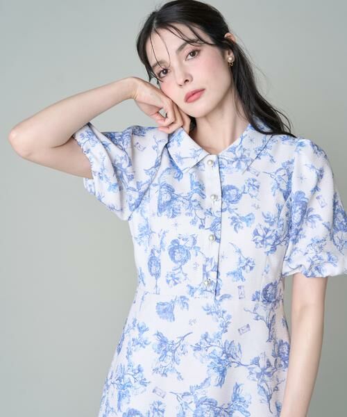 Maglie le cassetto / マーリエ ル カセット ミニ丈・ひざ丈ワンピース | 《大きいサイズ》トワルドジュイ風ワンピース《M Maglie le cassetto》 | 詳細1