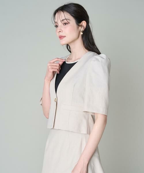 Maglie le cassetto / マーリエ ル カセット ノーカラージャケット | 《大きいサイズ》ゴールド釦半袖ジャケット《M Maglie le cassetto》 | 詳細8