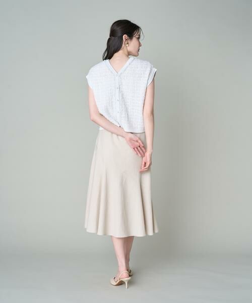Maglie le cassetto / マーリエ ル カセット ミニ・ひざ丈スカート | 《大きいサイズ》リネン切り替えスカート《M Maglie le cassetto》 | 詳細4