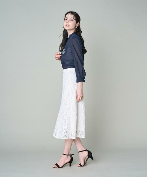 Maglie le cassetto / マーリエ ル カセット シャツ・ブラウス | ロゴ刺繍シアーブラウス | 詳細10