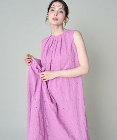 Maglie le cassetto / マーリエ ル カセット ミニ丈・ひざ丈ワンピース | 《大きいサイズ》エンブロイダリータックフレアワンピース《M Maglie le cassetto》