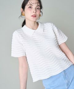 Maglie le cassetto / マーリエ ル カセット ニット・セーター | 《M Maglie le cassetto》スカラップポロニットプルオーバー