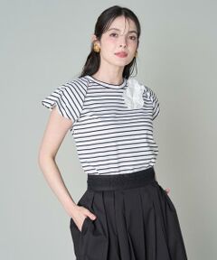 Maglie le cassetto / マーリエ ル カセット カットソー | フラワーバルーンスリーブTシャツ
