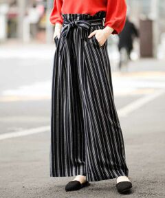 ELLE / エル その他パンツ | ダブルストライプワイドパンツ