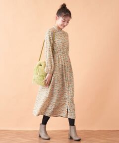 花柄シャツワンピース