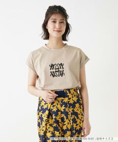 刺繍フレンチスリーブTシャツ