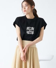 刺繍フレンチスリーブTシャツ