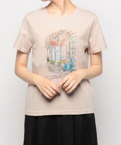 スケッチ風プリントＴシャツ