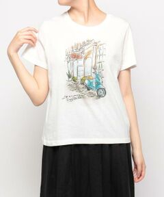 スケッチ風プリントＴシャツ