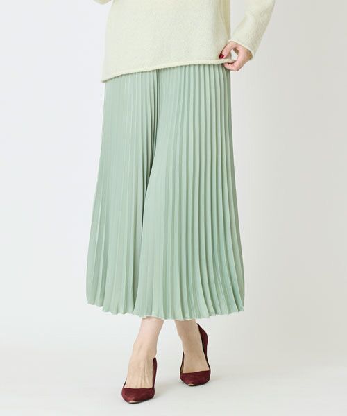 EPELER / イプリ ロング・マキシ丈スカート | アムンゼンプリーツスカート（ライトグリーン）