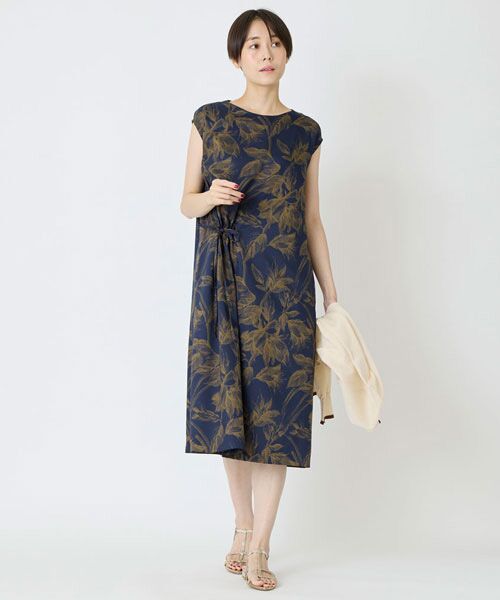 EPELER / イプリ ミニ丈・ひざ丈ワンピース | リーフプリントワンピース | 詳細5