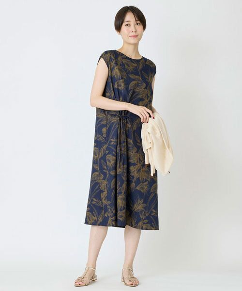 EPELER / イプリ ミニ丈・ひざ丈ワンピース | リーフプリントワンピース（コン）