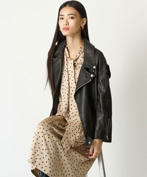 EPELER / イプリ ミニ丈・ひざ丈ワンピース | シルデューサテンドットワンピース | 詳細4