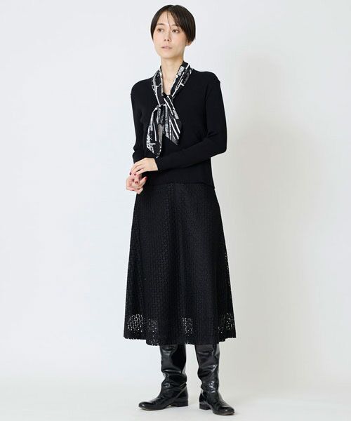 EPELER / イプリ ミニ・ひざ丈スカート | シャイニーラッセルレーススカート | 詳細3