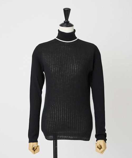 EPELER / イプリ ニット・セーター | キュプラブレンドバイカラータートル（クロ）