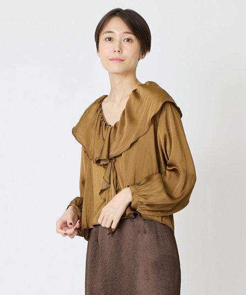 EPELER / イプリ シャツ・ブラウス | ヴィンテージサテンブラウス（チャ）