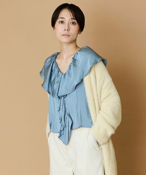 EPELER / イプリ シャツ・ブラウス | ヴィンテージサテンブラウス（ブルー）