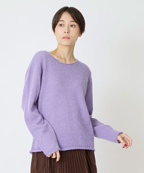 EPELER / イプリ ニット・セーター | ミックスヤーンニットプルオーバー（パープル）