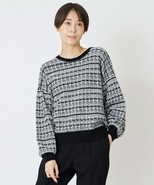 EPELER / イプリ ニット・セーター | ニットツイードプルオーバー（クロ）