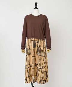 EPELER / イプリ ロング・マキシ丈ワンピース | プリントドッキングヴィーナスニットワンピース