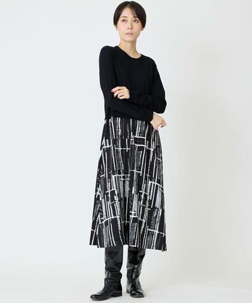 EPELER / イプリ ロング・マキシ丈ワンピース | プリントドッキングヴィーナスニットワンピース | 詳細1