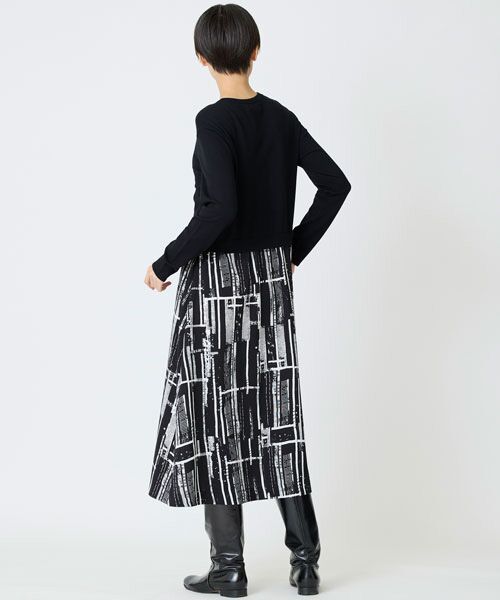 EPELER / イプリ ロング・マキシ丈ワンピース | プリントドッキングヴィーナスニットワンピース | 詳細3