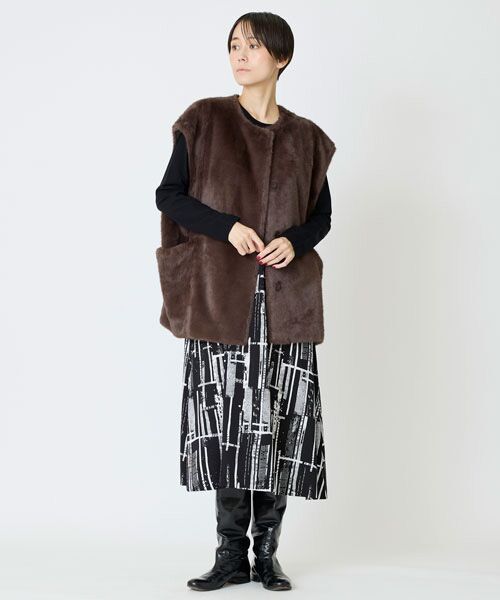 EPELER / イプリ ロング・マキシ丈ワンピース | プリントドッキングヴィーナスニットワンピース | 詳細4