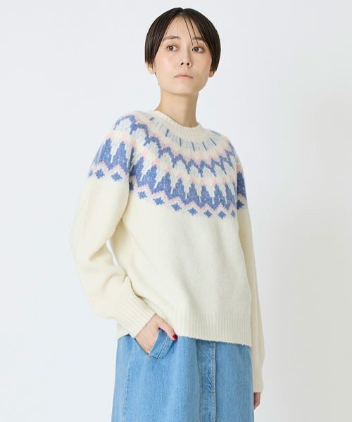 EPELER / イプリ ニット・セーター | ウールナイロンフェアアイルニット（アイボリー）