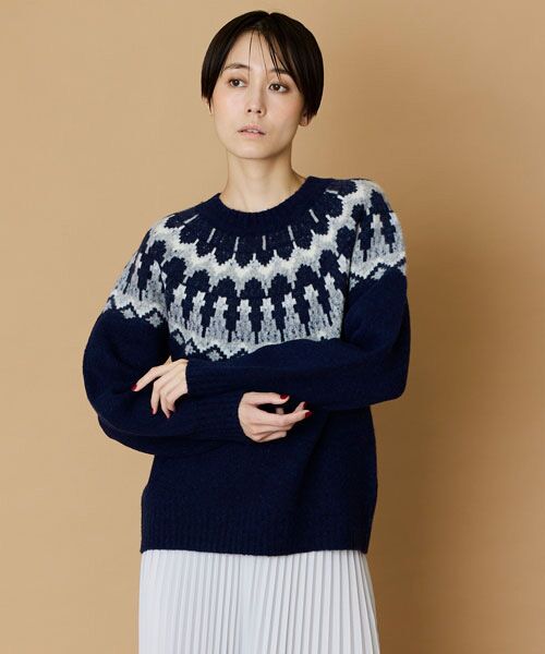 EPELER / イプリ ニット・セーター | ウールナイロンフェアアイルニット（コン）