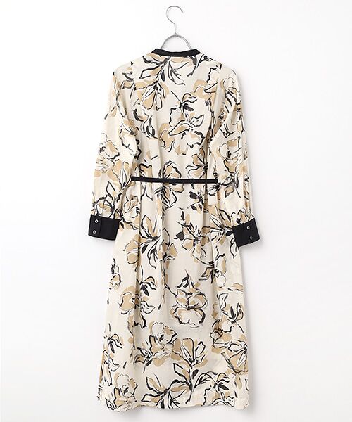 EPELER / イプリ ロング・マキシ丈ワンピース | バイカラーフラワープリントワンピース | 詳細1