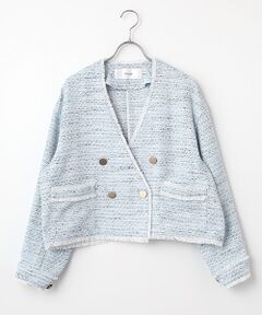 EPELER / イプリ ノーカラージャケット | ミックスツイードジャケット