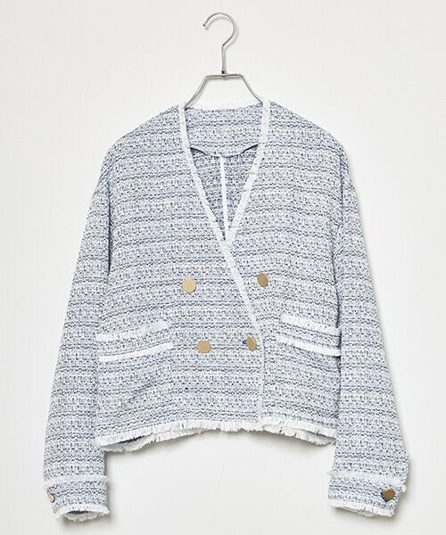 EPELER / イプリ ノーカラージャケット | ミックスツイードジャケット（コン）