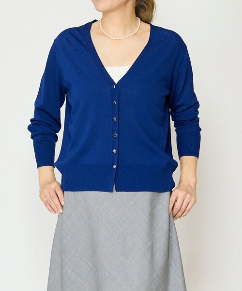 EPELER / イプリ ニット・セーター | ヴィスコースナイロンカーディガン（ブルー）