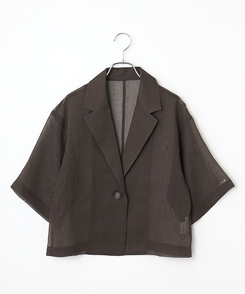 EPELER / イプリ テーラードジャケット | ソフトオーガンジージャケット（チャ）