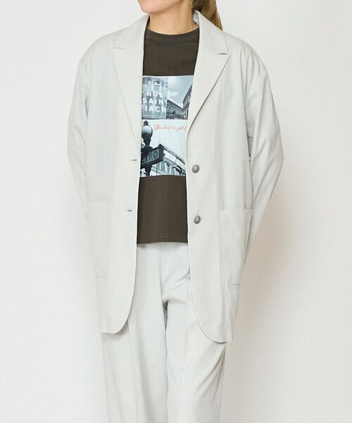 EPELER / イプリ テーラードジャケット | サッカーストライプジャケット（グレー）