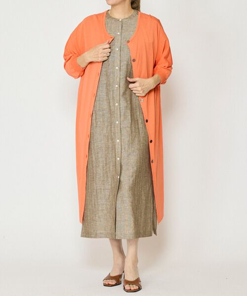 EPELER / イプリ ミニ丈・ひざ丈ワンピース | コットン2WAYワンピース（オレンジ）