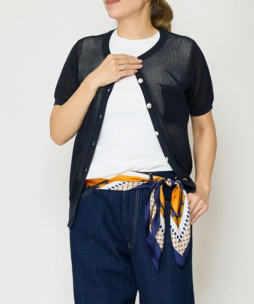 EPELER / イプリ ニット・セーター | コットンメッシュカーディガン（コン）