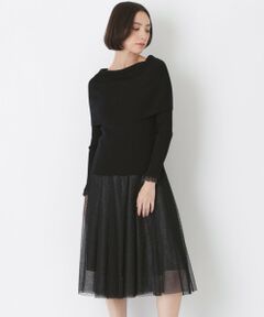 EPOCA / エポカ ロング・マキシ丈ワンピース | チュールコンビ　オフタートルドレス