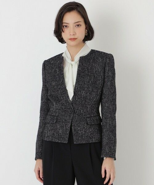 【24 TWENTY FOUR JACKET Tweed】ノーカラージャケット